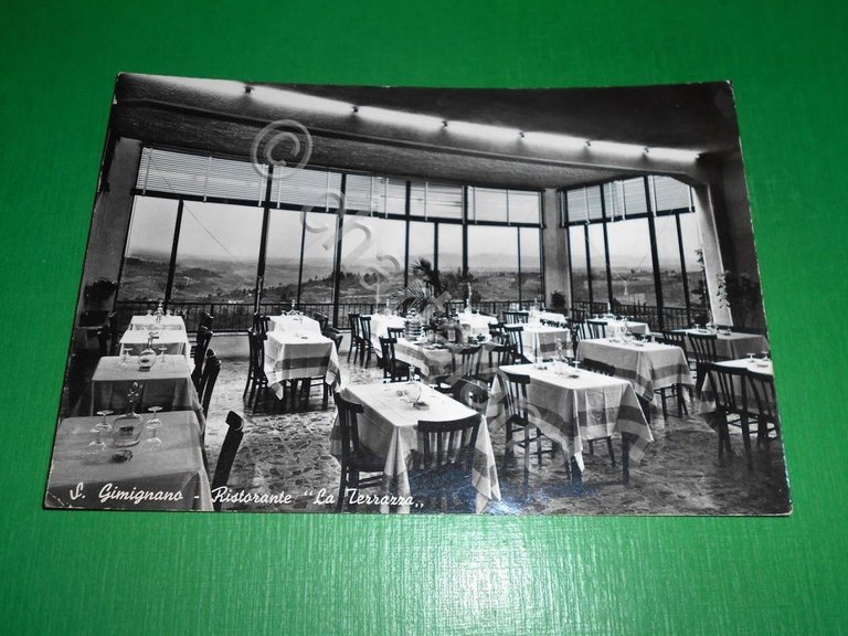Cartolina S. Gimignano - Ristorante La Terrazza 1960 ca