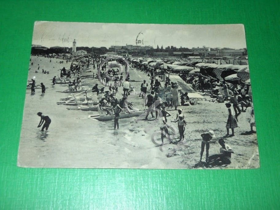 Cartolina S. Giuliano Mare ( Rimini ) - Spiaggia 1961.