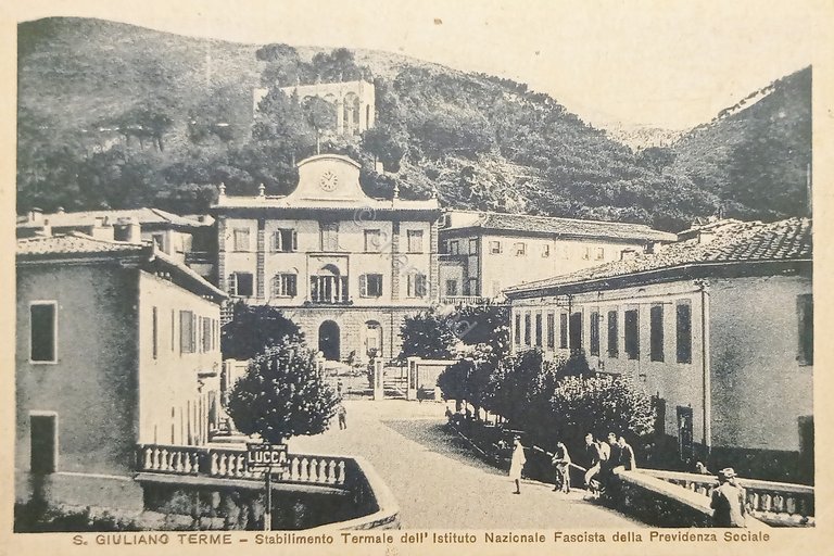 Cartolina S. Giuliano Terme - Stabilimento Termale dell'Instituto Fascista 1942