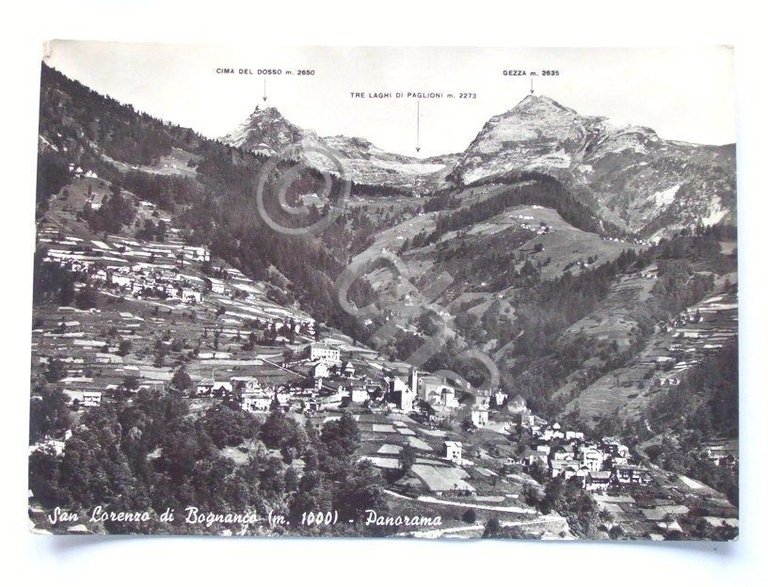 Cartolina S. Lorenzo di Bognanco - Panorama 1959