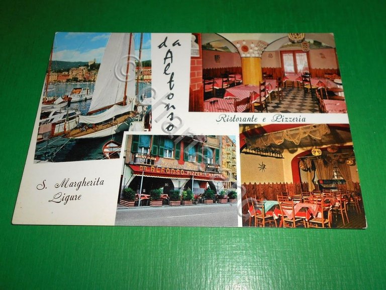 Cartolina S. Margherita Ligure - Ristorante Pizzeria "Da Alfonso" 1965 …