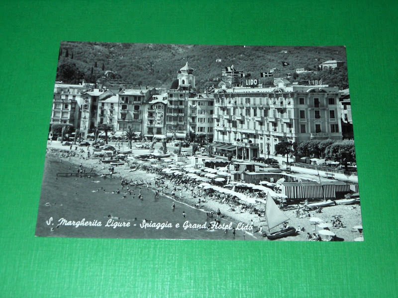 Cartolina S. Margherita Ligure - Spiaggia e Grand Hotel Lido …
