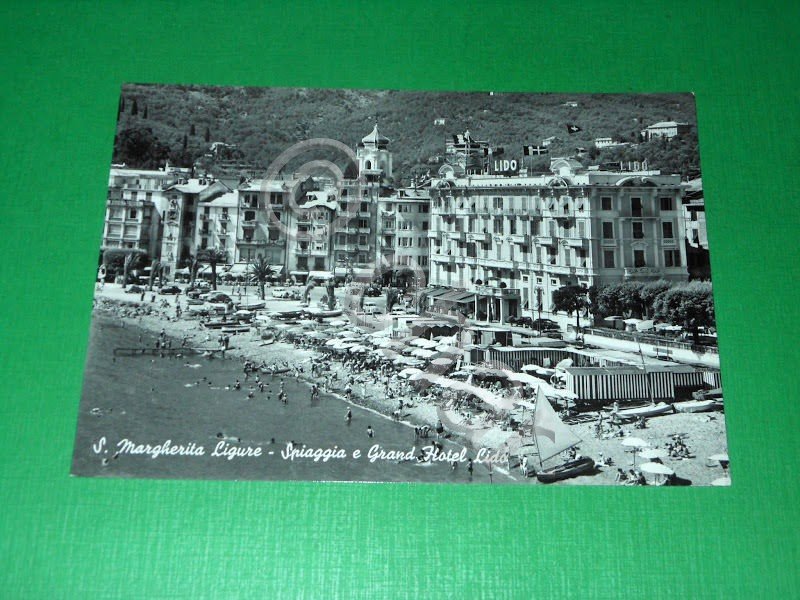 Cartolina S. Margherita Ligure - Spiaggia e Grand Hotel Lido …