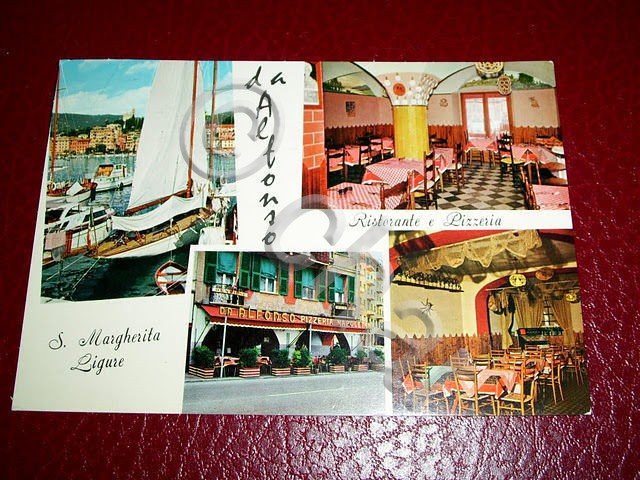 Cartolina S. Margherita Ligure Pizzeria Da Alfonso 1969.