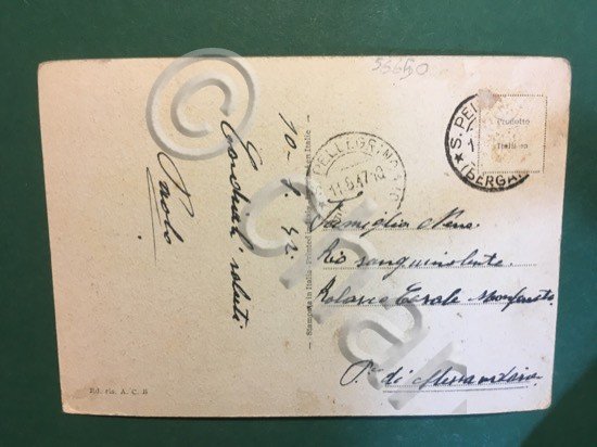 Cartolina S. Pellegrino Terme - Il Grande Albergo - 1942