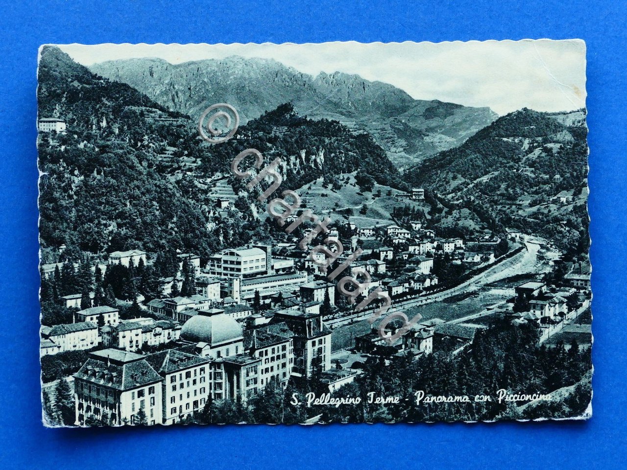 Cartolina S. Pellegrino Terme - Panorama con Piccioncina - 1956.