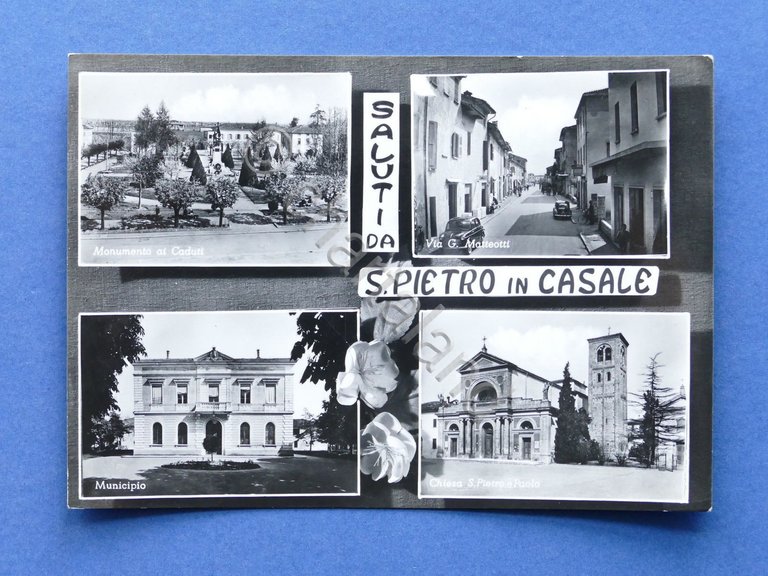 Cartolina S. Pietro in Casale - Varie vedute - 1958.
