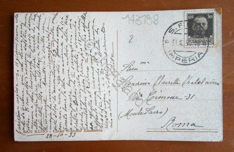 Cartolina S. Remo - 1933