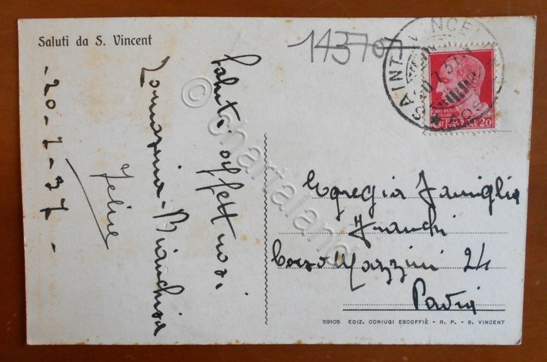 Cartolina S. Vincent - alt. m. 575 - Veduta generale … | Immagine Gallery 2