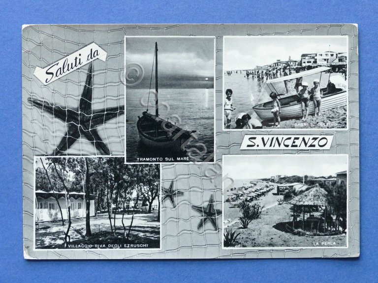 Cartolina S. Vincenzo - Varie vedute - 1963.