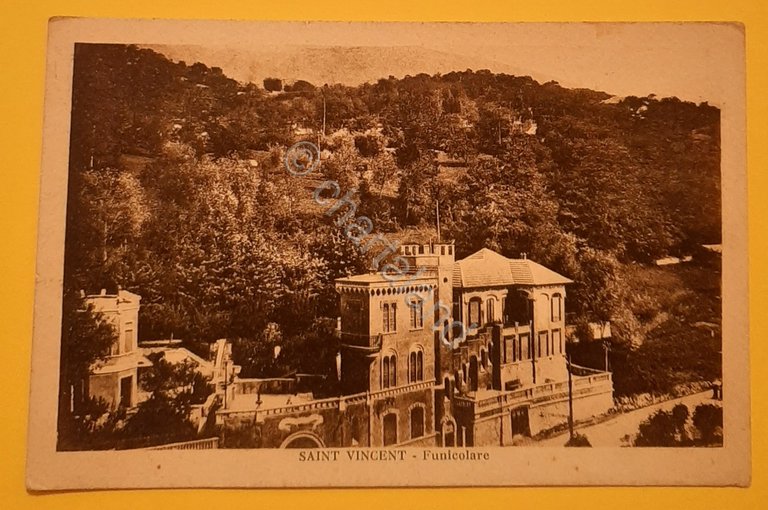 Cartolina Saint Vincent - Funicolare - 1928
