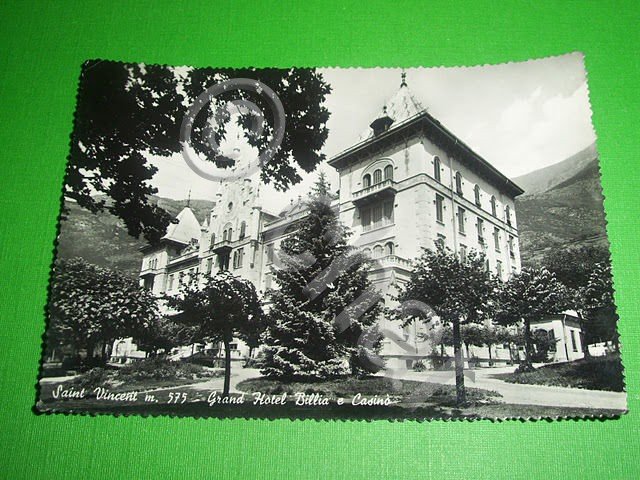 Cartolina Saint Vincent - Grand Hotel Billia 1957