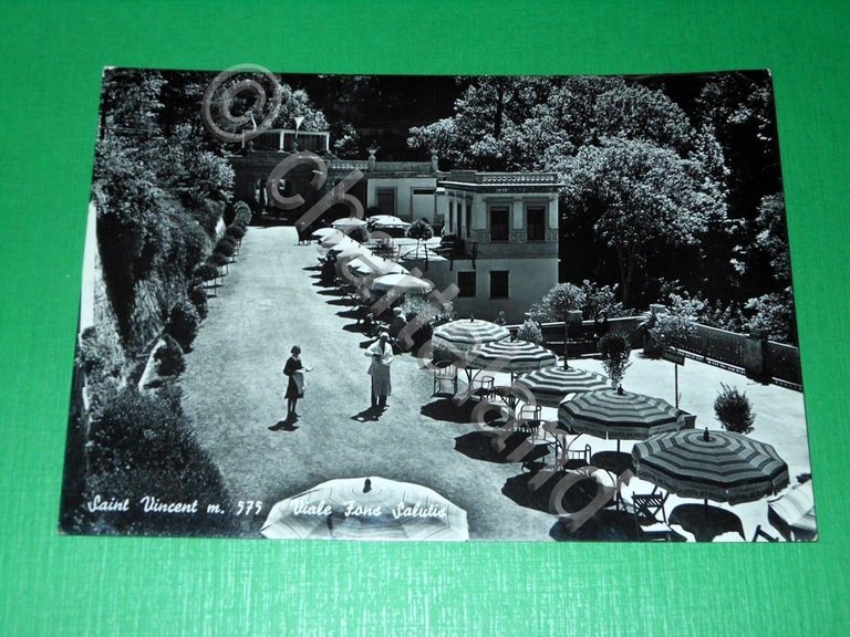 Cartolina Saint Vincent - Viale Fons Salutis 1951