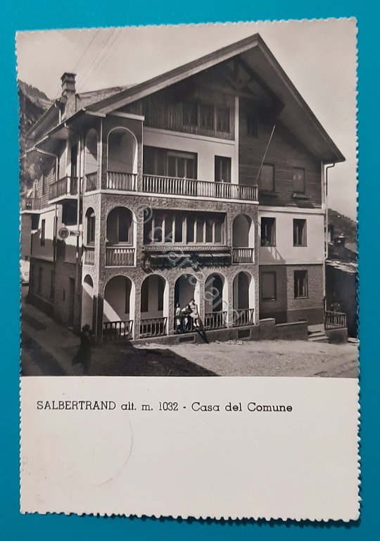 Cartolina Salbertrand m. 1032 - Casa del Comune - 1957