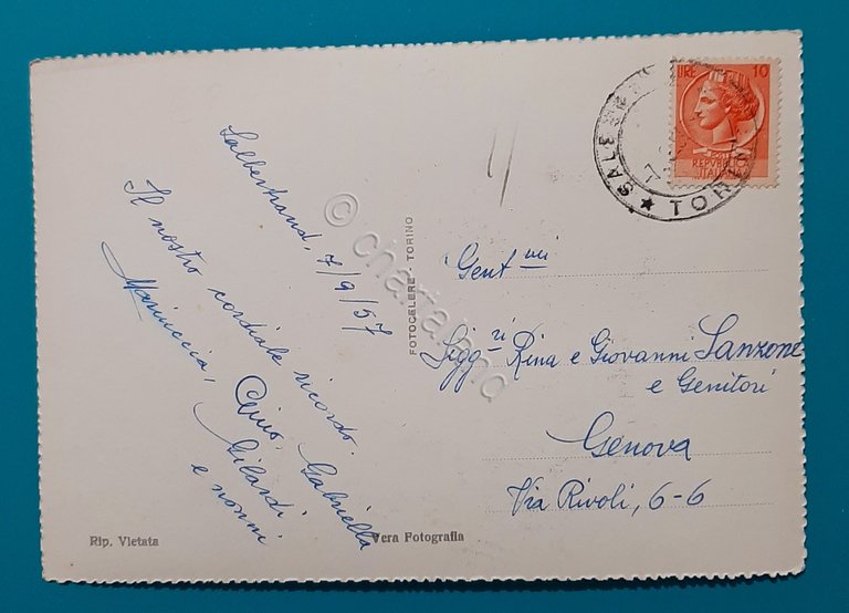 Cartolina Salbertrand m. 1032 - Casa del Comune - 1957