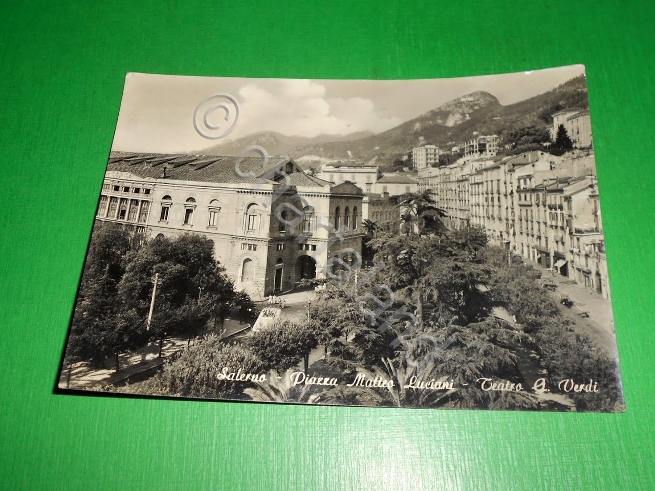 Cartolina Salerno - Piazza Matteo Luciani - Teatro G. Verdi …