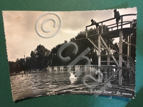Cartolina Salice Terme - La Piscina - 1954