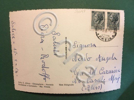 Cartolina Salice Terme - La Piscina - 1954