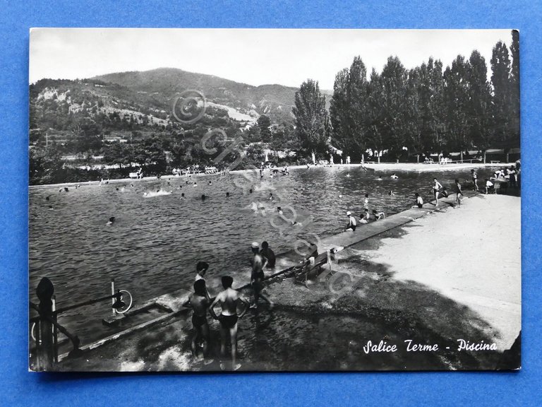 Cartolina Salice Terme - Piscina - 1958.