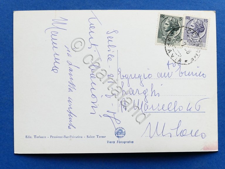 Cartolina Salice Terme - Piscina - 1958.