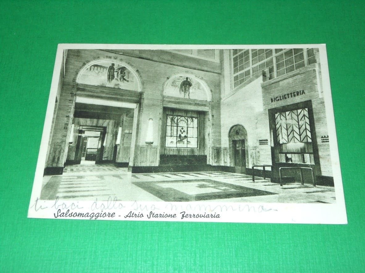 Cartolina Salsomaggiore - Atrio Stazione Ferroviaria 1945 ca.