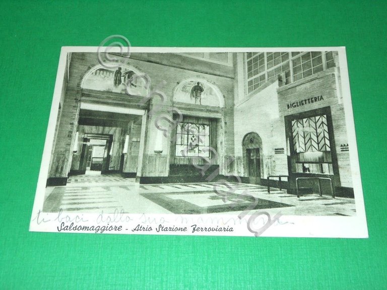 Cartolina Salsomaggiore - Atrio Stazione Ferroviaria 1945 ca.