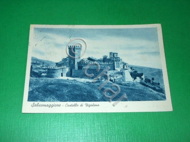 Cartolina Salsomaggiore - Castello di Vigoleno 1949