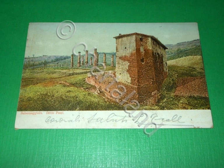 Cartolina Salsomaggiore - Cento Pozzi 1900 ca