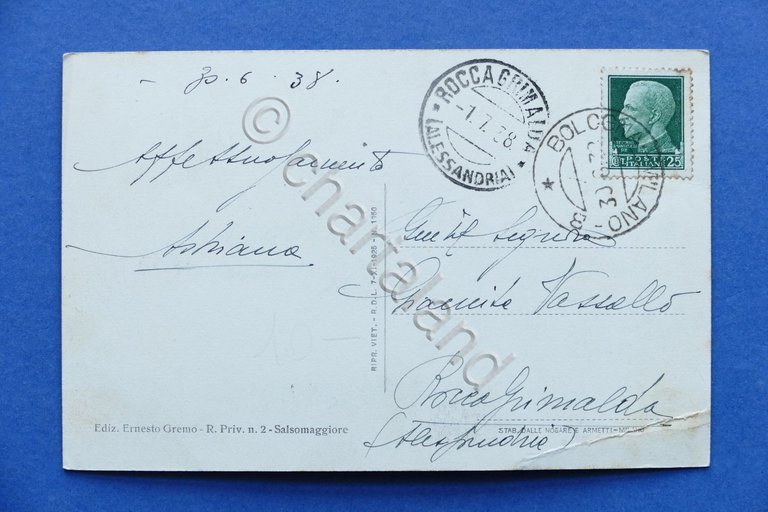 Cartolina Salsomaggiore - Fontana Luminosa - 1938.