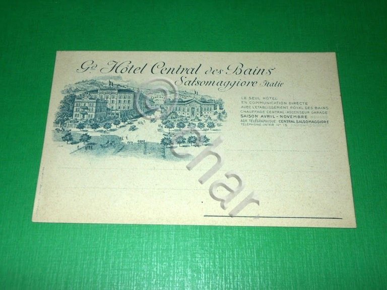 Cartolina Salsomaggiore - Grand Hotel Central des Bains 1910 ca