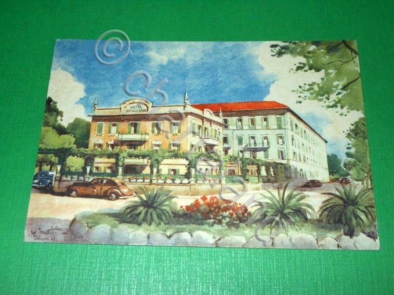 Cartolina Salsomaggiore - Hotel Centrale Bagni - illustratore Frattini 1960 …