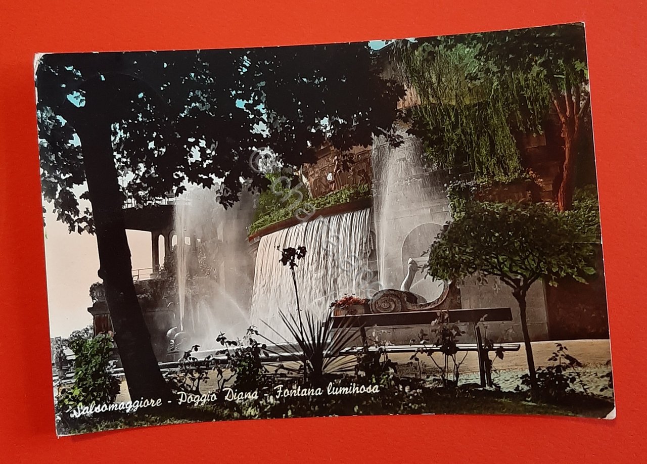 Cartolina Salsomaggiore - Poggio Diana - Fontana luminosa - 1960