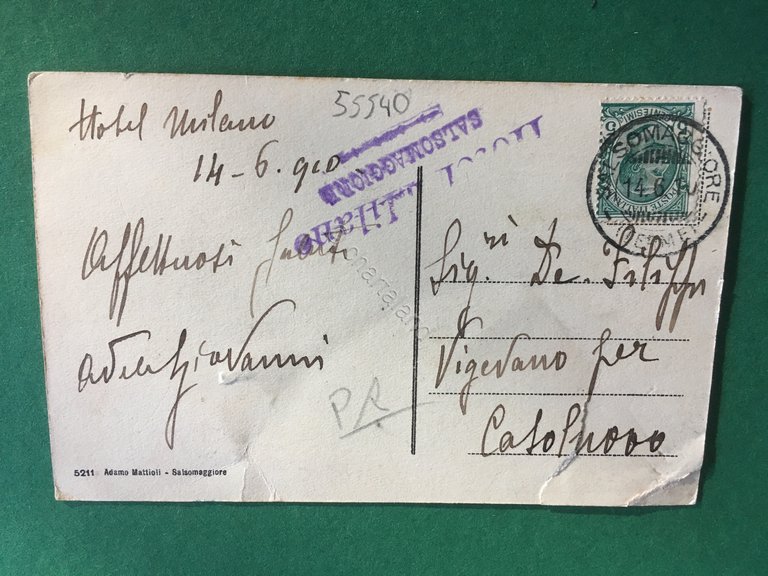 Cartolina Salsomaggiore- Piazza del Municipio - 1910