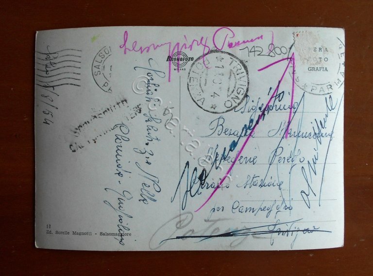 Cartolina Salsomaggiore (Emilia Romagna) - Stazione e Giardini - 1954