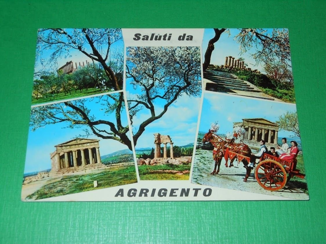 Cartolina Saluti da Agrigento - Vedute diverse 1980.