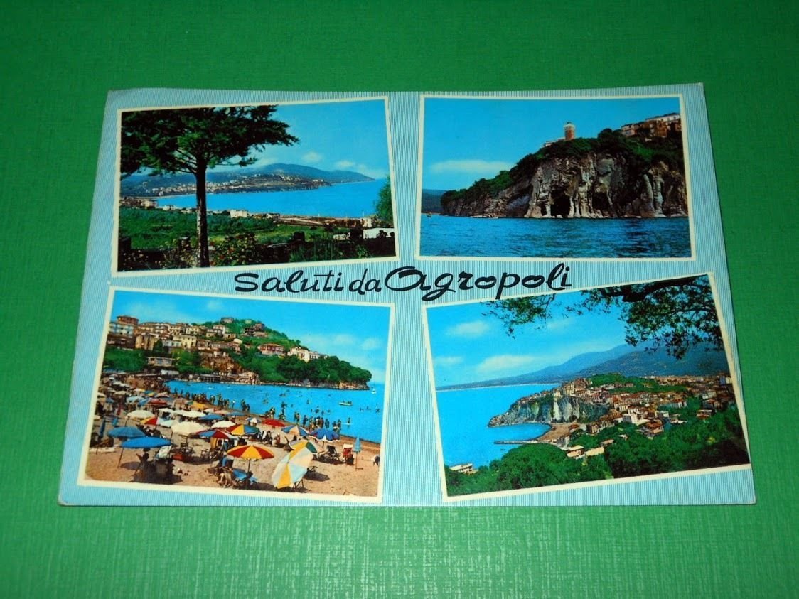 Cartolina Saluti da Agropoli - Vedute diverse 1972.