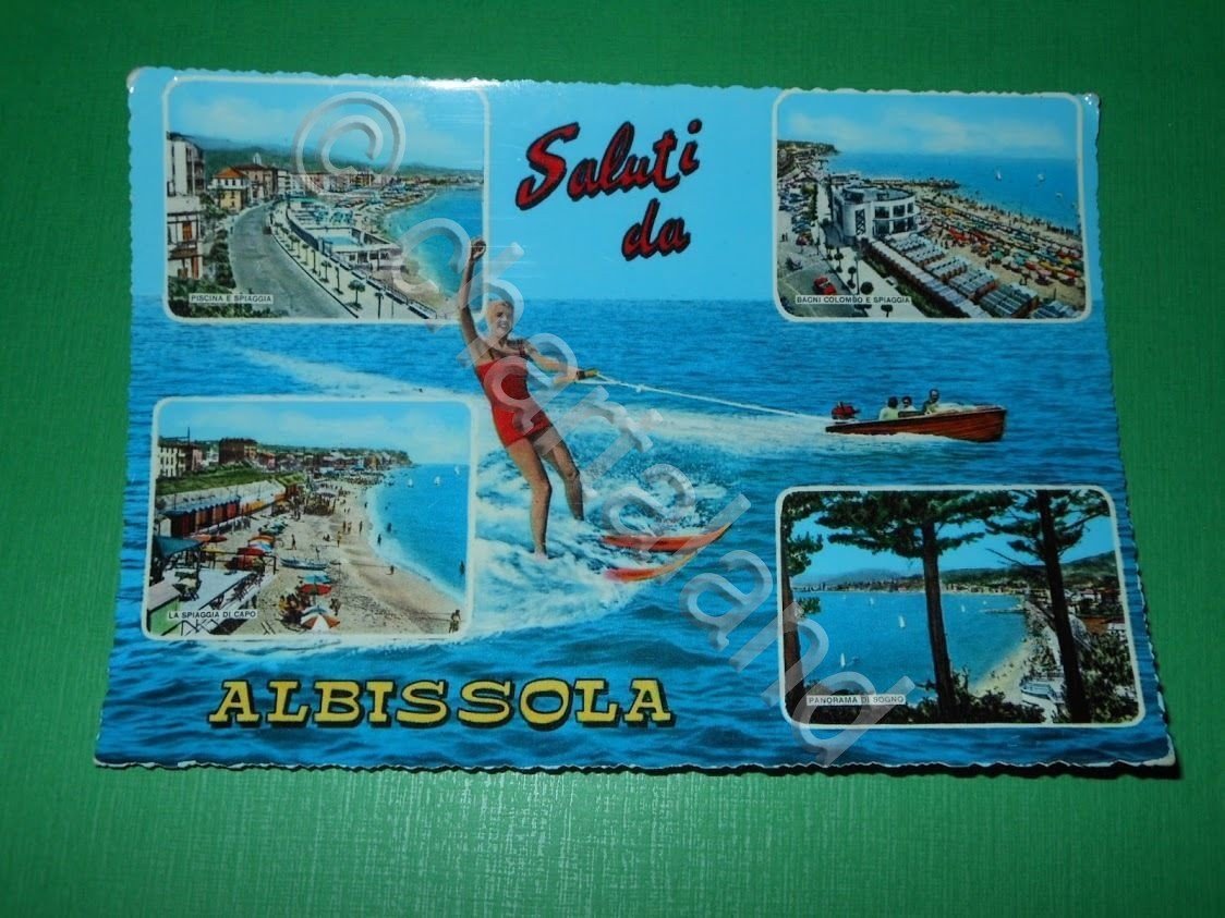Cartolina Saluti da Albissola - Vedute diverse 1963.