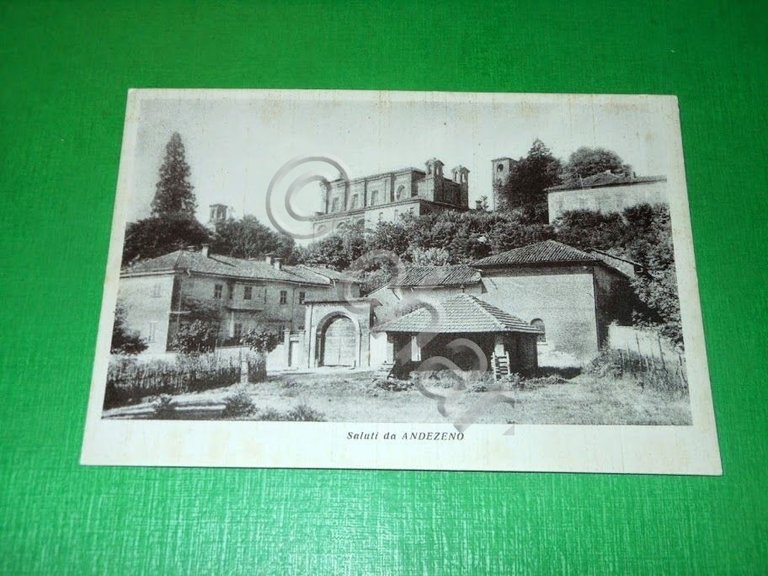 Cartolina Saluti da Andezeno - Scorcio panoramico 1940 ca.