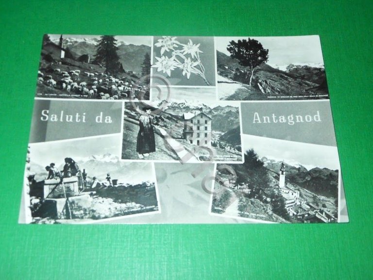 Cartolina Saluti da Antagnod - Vedute diverse 1965.