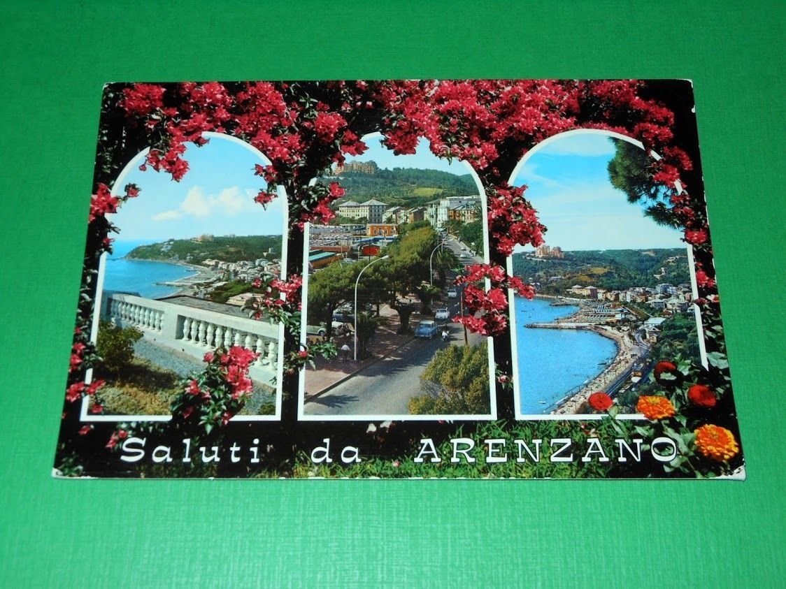 Cartolina Saluti da Arenzano - Vedute diverse 1968 n. 1.