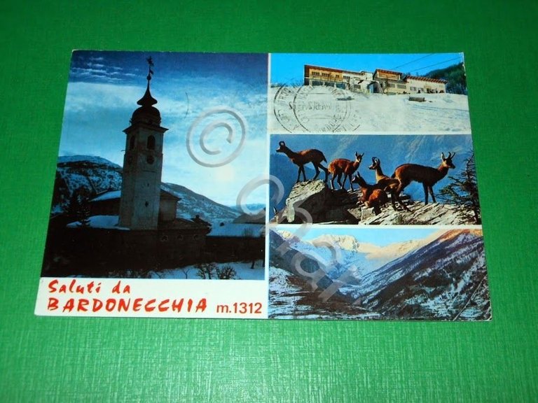 Cartolina Saluti da Bardonecchia - Vedute diverse 1974
