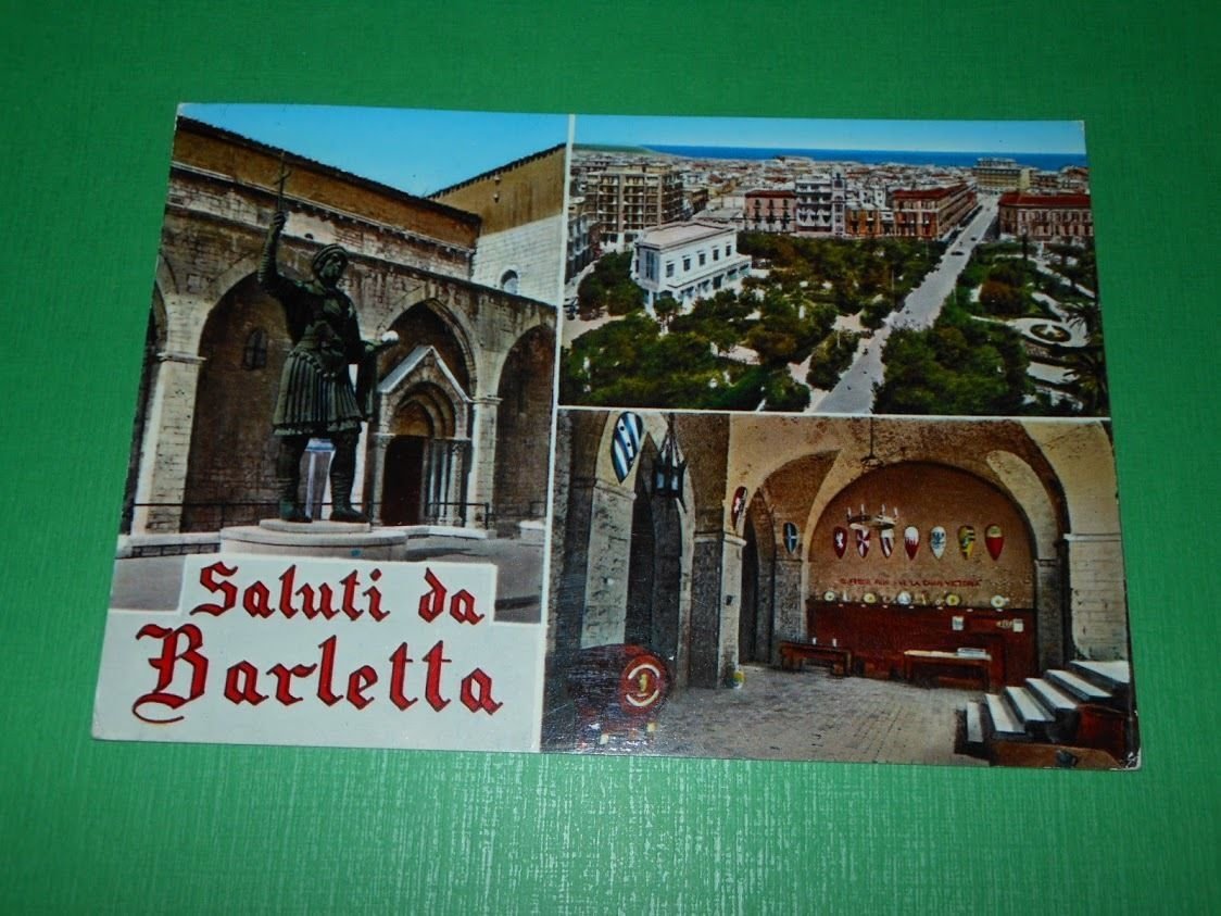 Cartolina Saluti da Barletta - Vedute diverse 1973.