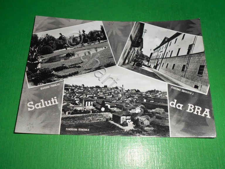 Cartolina Saluti da Bra - Vedute diverse 1956