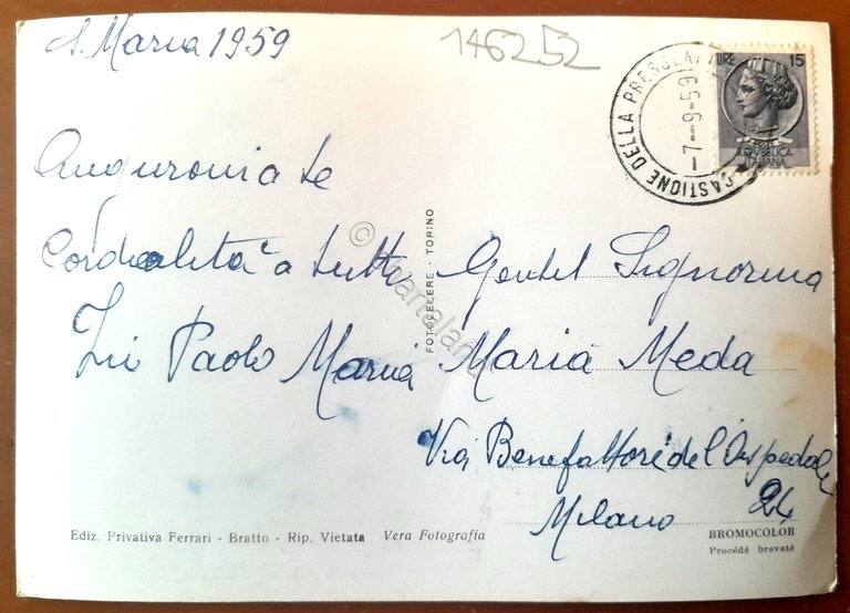 Cartolina Saluti da Bratto - 1959 | Immagine Gallery 2