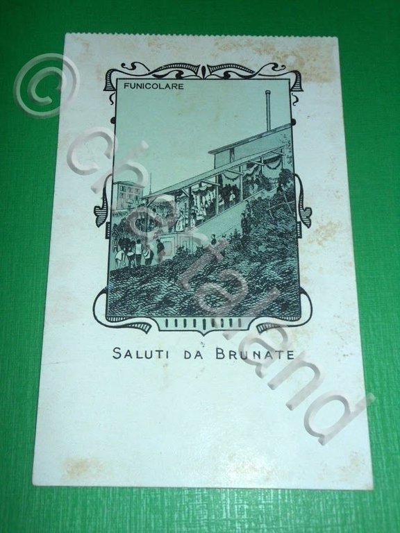 Cartolina Saluti da Brunate - Funicolare 1900 ca