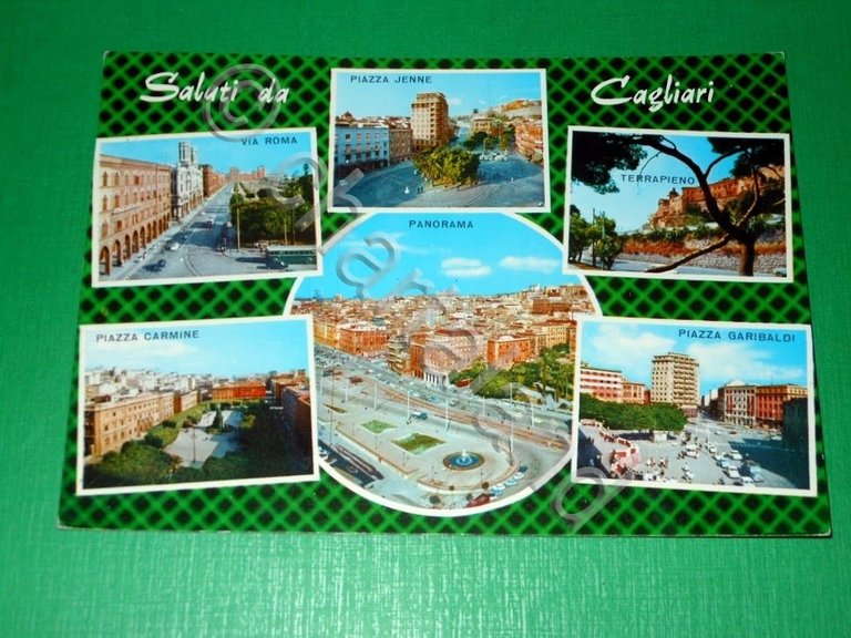 Cartolina Saluti da Cagliari - Vedute diverse 1965