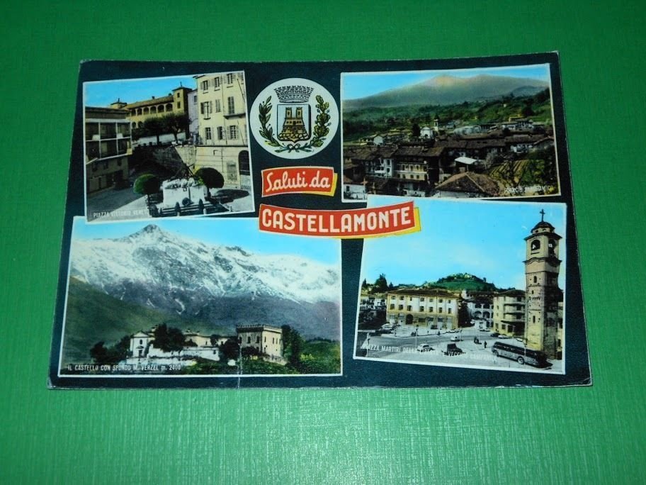 Cartolina Saluti da Castellamonte - Vedute diverse 1965 ca.