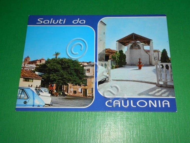 Cartolina Saluti da Caulonia - Scorcio panoramico e affresco bizantino … | Immagine Gallery 2