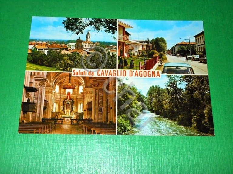 Cartolina Saluti da Cavaglio d'Agogna - Vedute diverse 1977 | Immagine Gallery 2