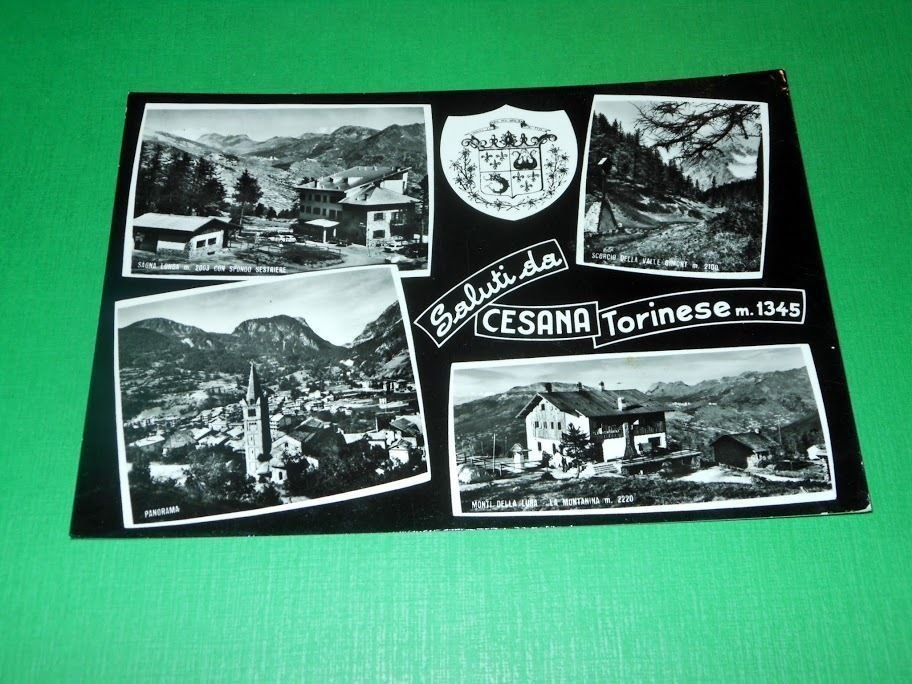 Cartolina Saluti da Cesana Torinese - Vedute diverse 1963.